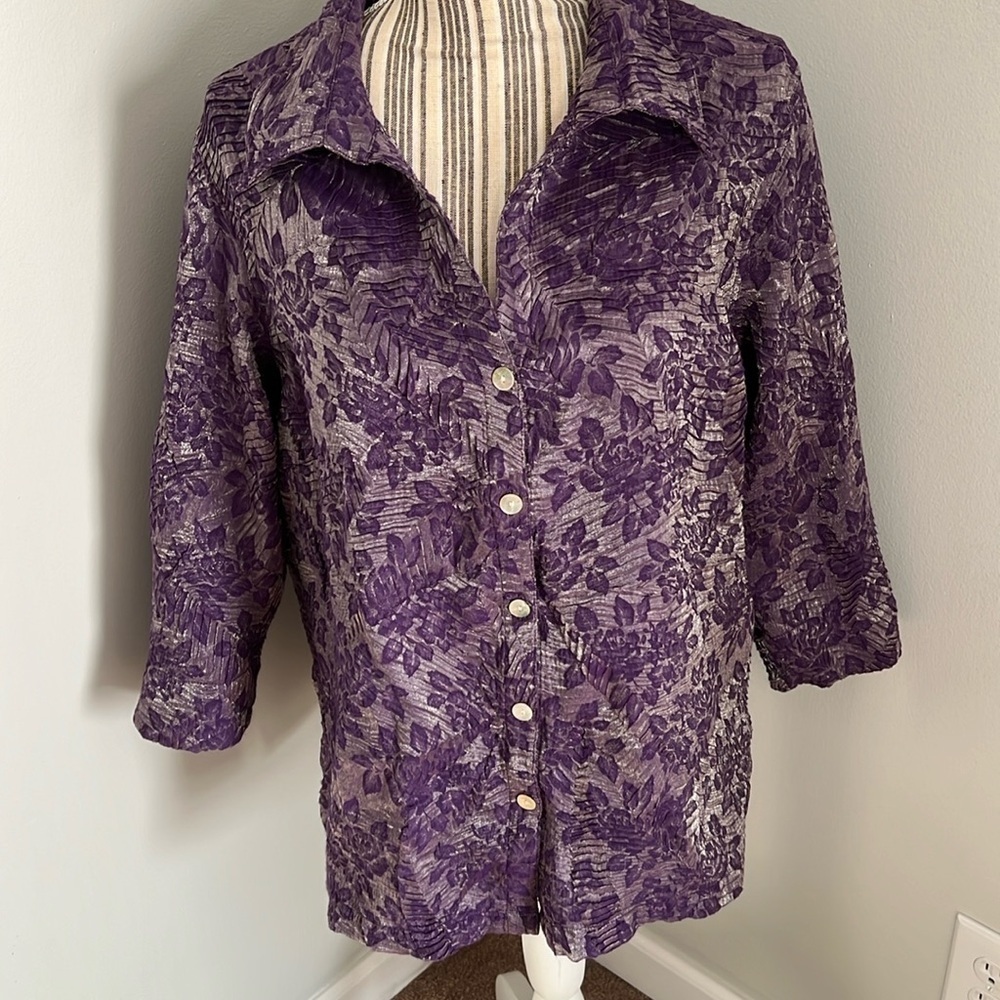 Scott Taylor Floral Top Size 1X